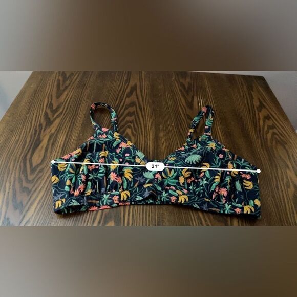 NWT Old Navy women's cross front poplin bralette size 2X banana tropical print - Picture 14 of 16